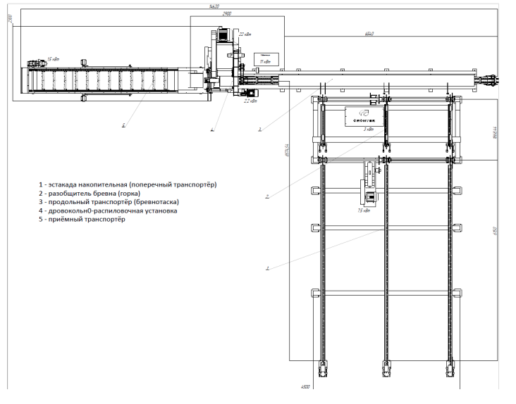 Дровокольный станок Cronver DL 1250 - Схема 1