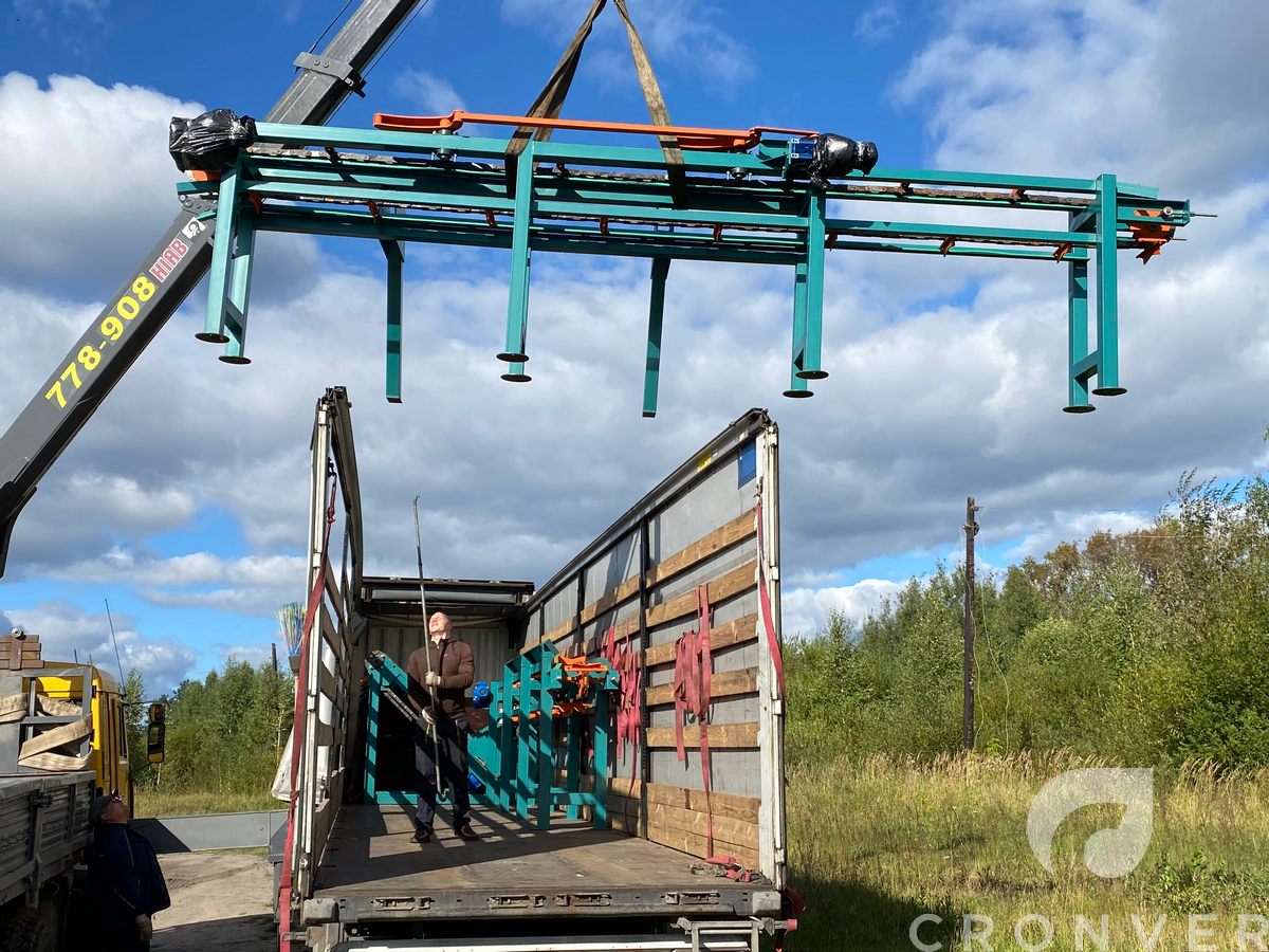 Погрузка линии окаривания на базе станка ОК-36 в Иркутск ООО Элит