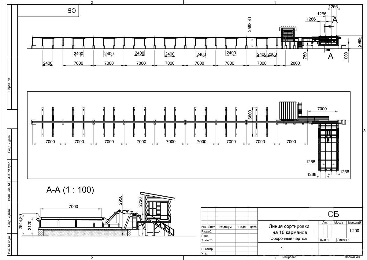 Автоматизированная линия сортировки круглого леса Cronver LSB-16 - Схема 1